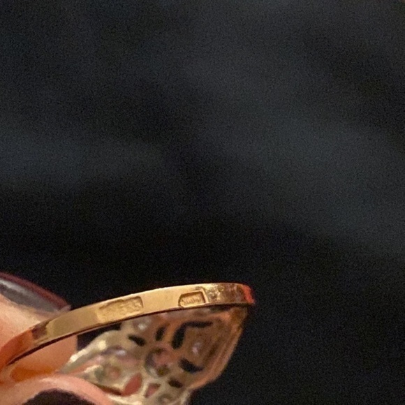 Dimond Ring Vintage style with Diamonds 14k solid Gold “arch” - Picture 3 of 4